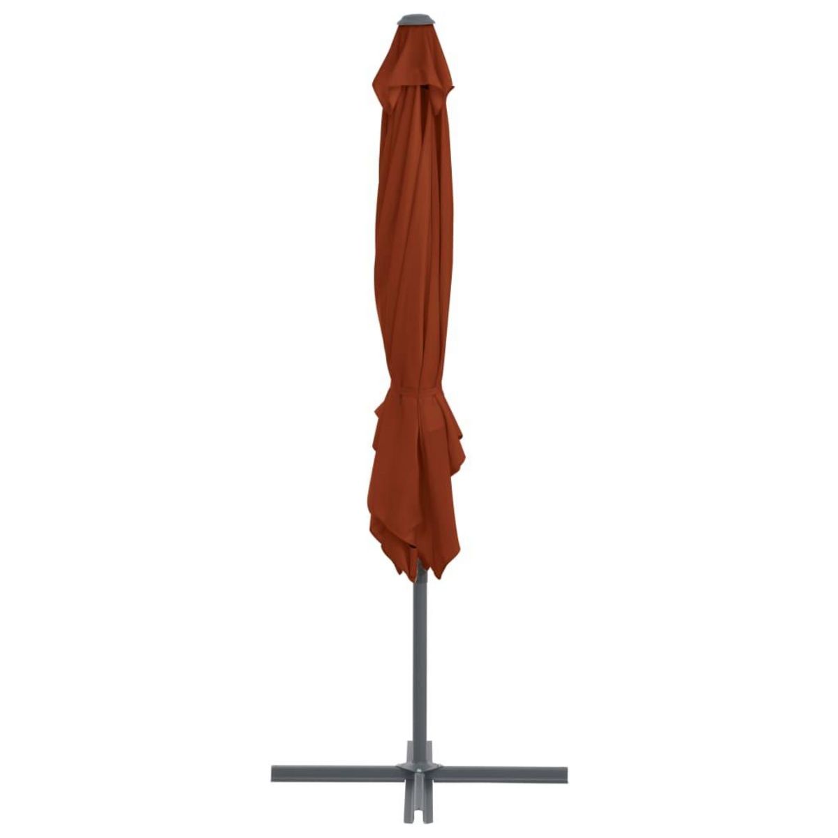 VIDAXL Parasol de jardin en porte-a-faux avec mat en acier terre cuite
