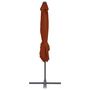 Voir la diapositive 4 : VIDAXL Parasol de jardin en porte-a-faux avec mat en acier terre cuite