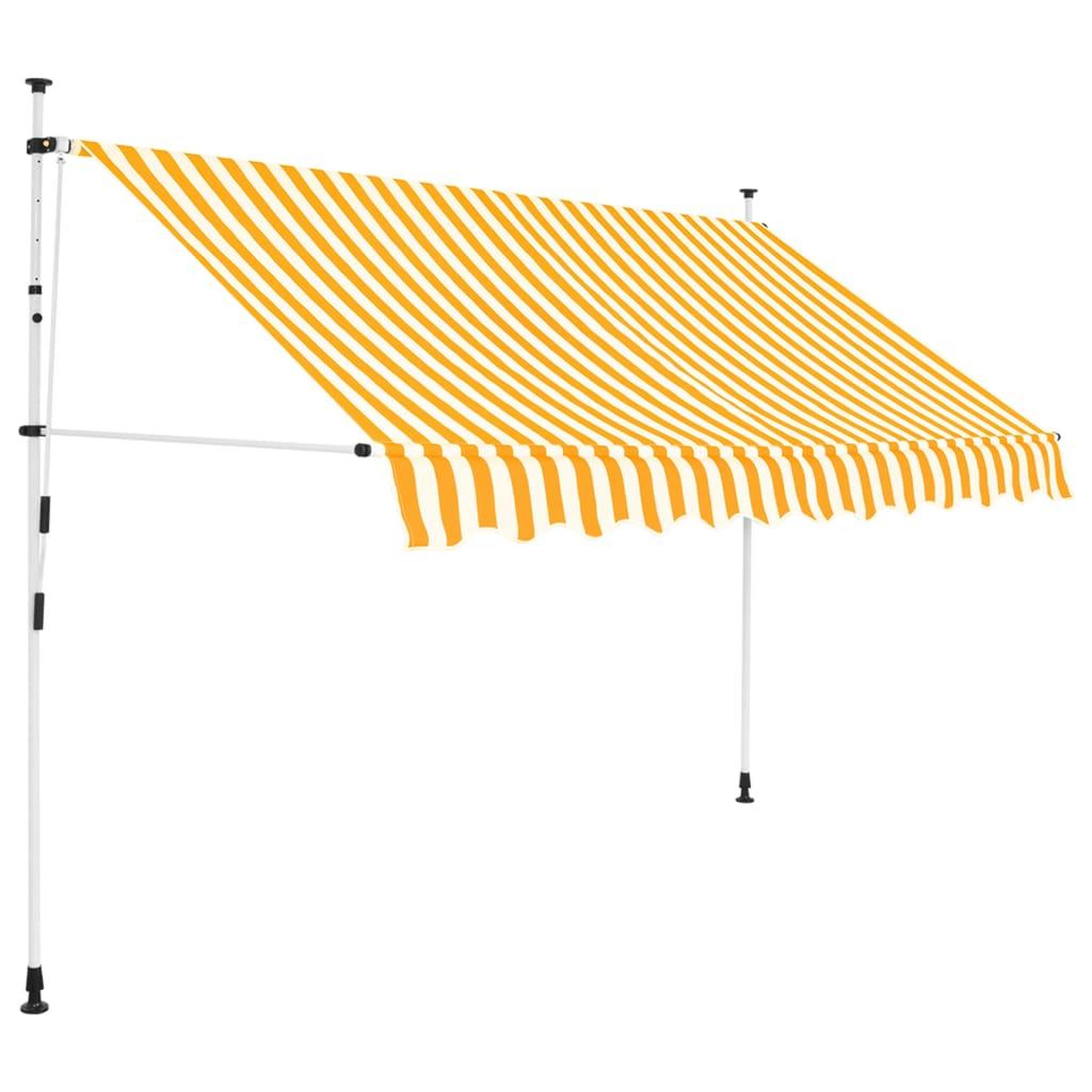 Voir la diapositive 1 : VIDAXL Auvent retractable manuel 300 cm Rayures oranges et blanches