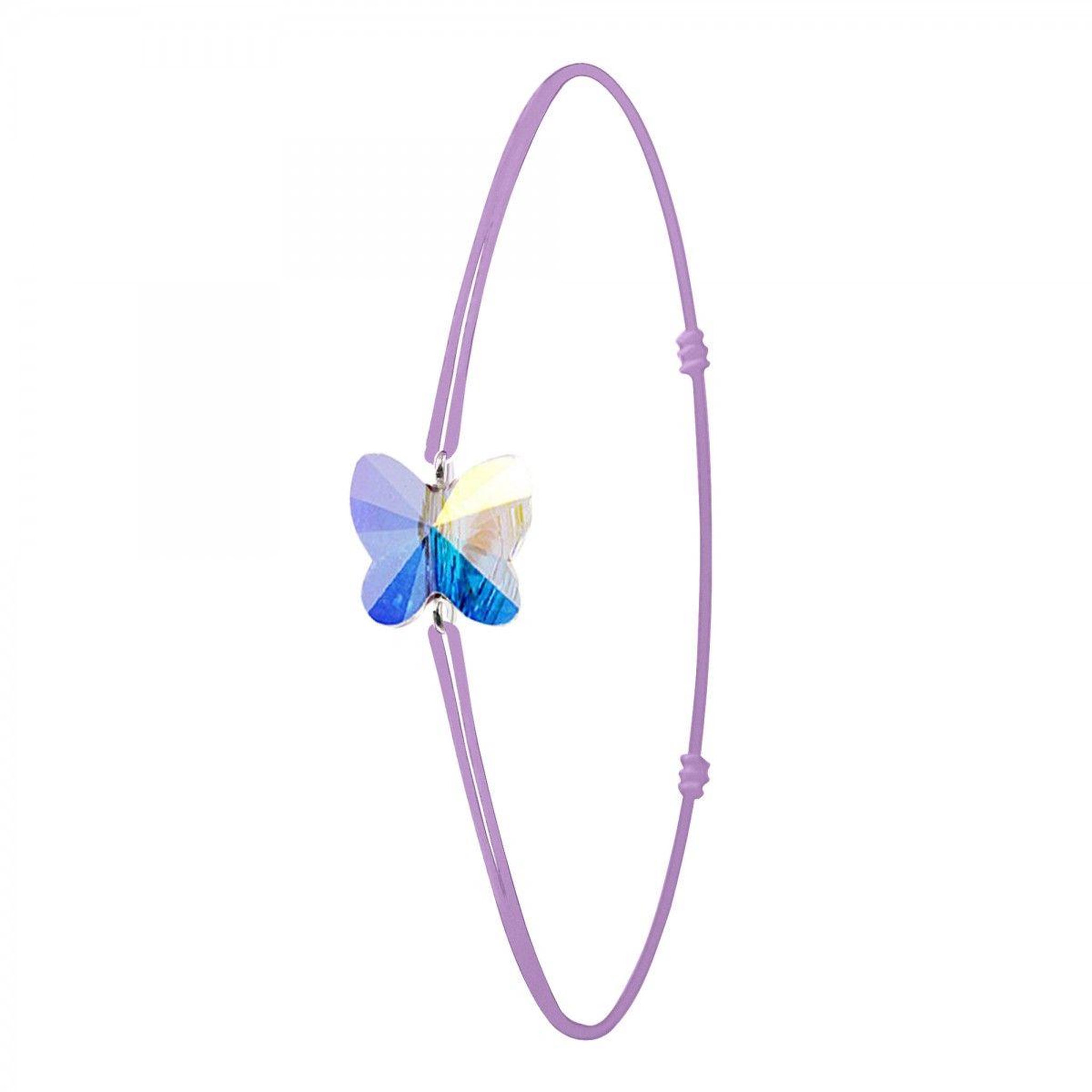 SC CRYSTAL Bracelet violet et papillon SC Crystal orné de Cristaux scintillants