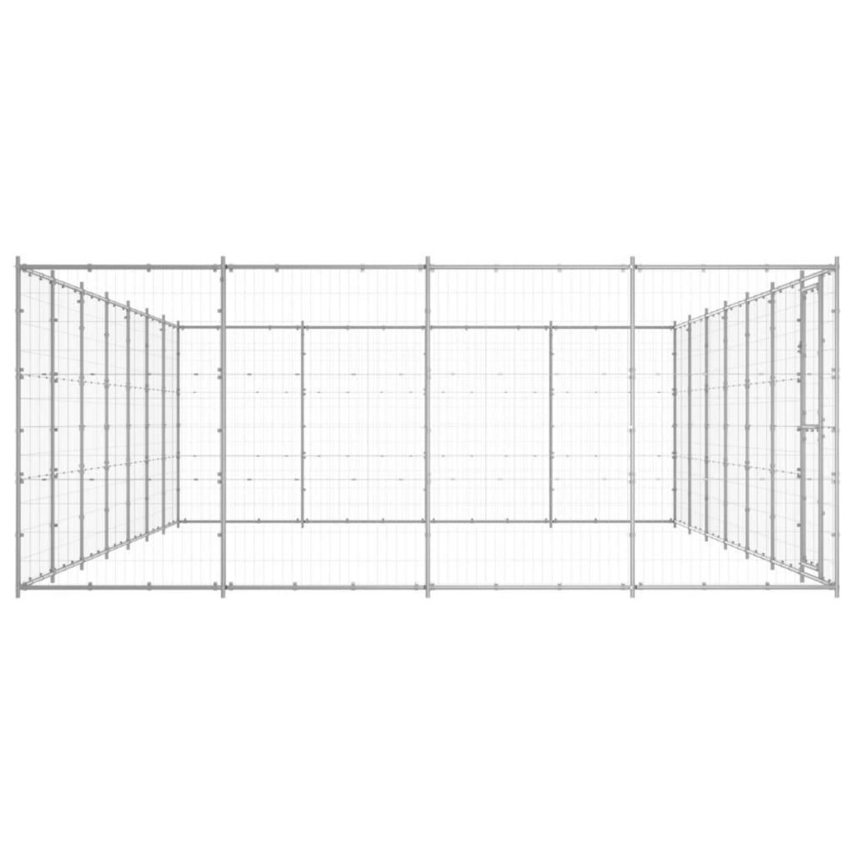 VIDAXL Chenil exterieur Acier galvanise 33,88 m²