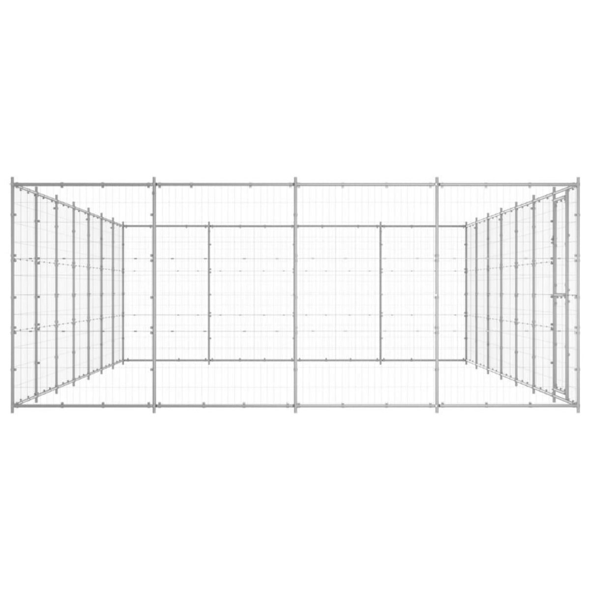 VIDAXL Chenil exterieur Acier galvanise 33,88 m²