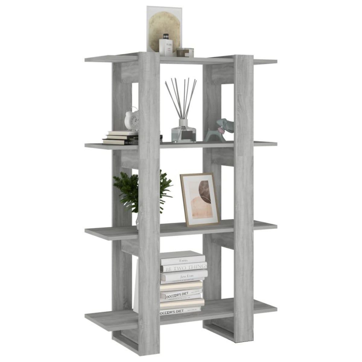 VIDAXL Bibliotheque/Separateur de piece Sonoma gris 80x30x123,5 cm