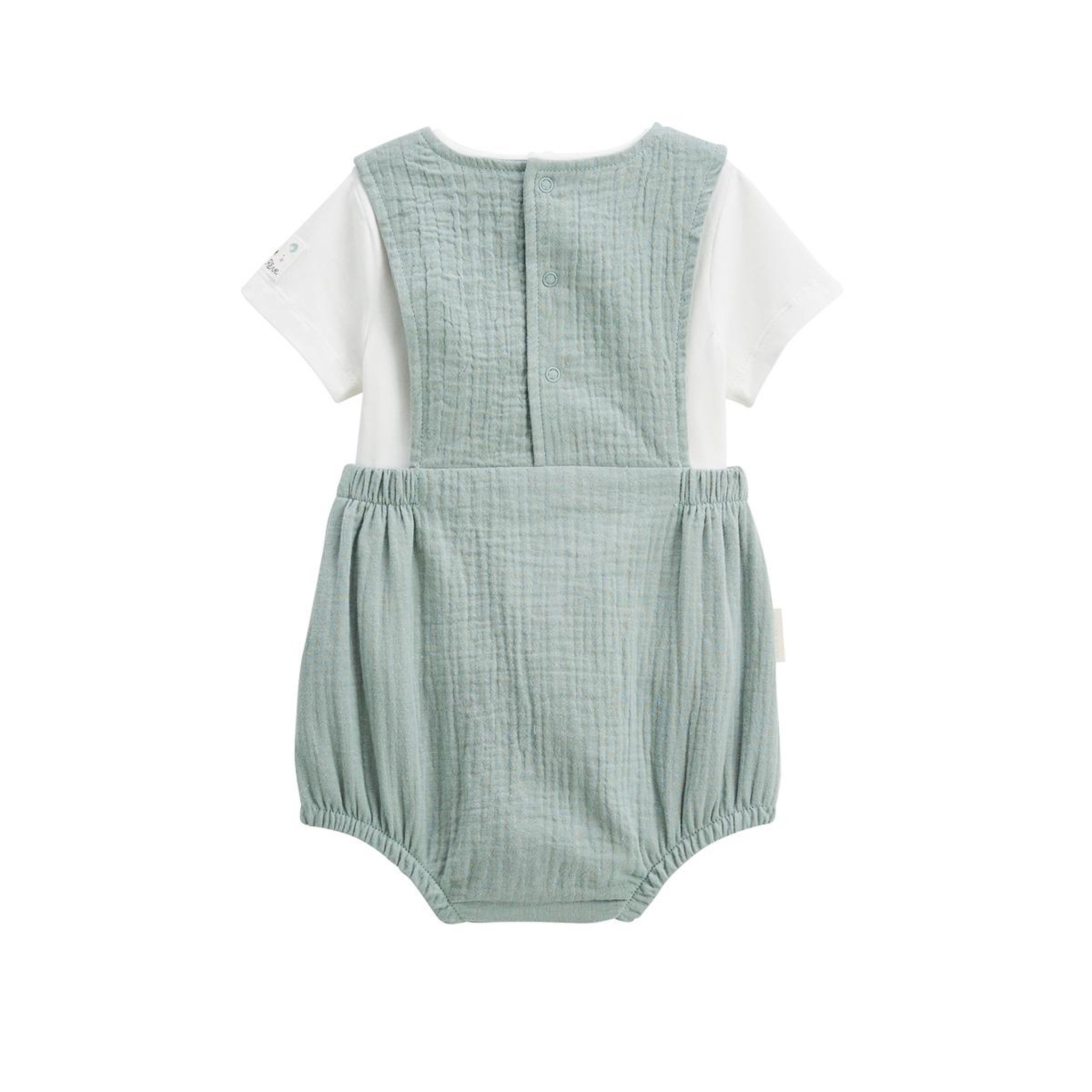 Voir la diapositive 2 : Petit Béguin Ensemble barboteuse bloomer bébé en gaze de coton et t-shirt mini rêve