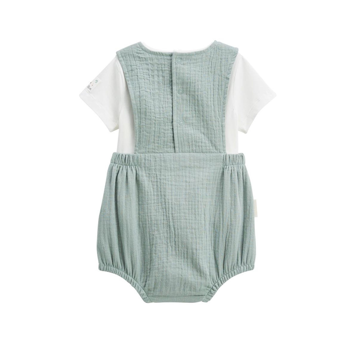 Petit Béguin Ensemble barboteuse bébé en gaze de coton et t-shirt Mini Rêve