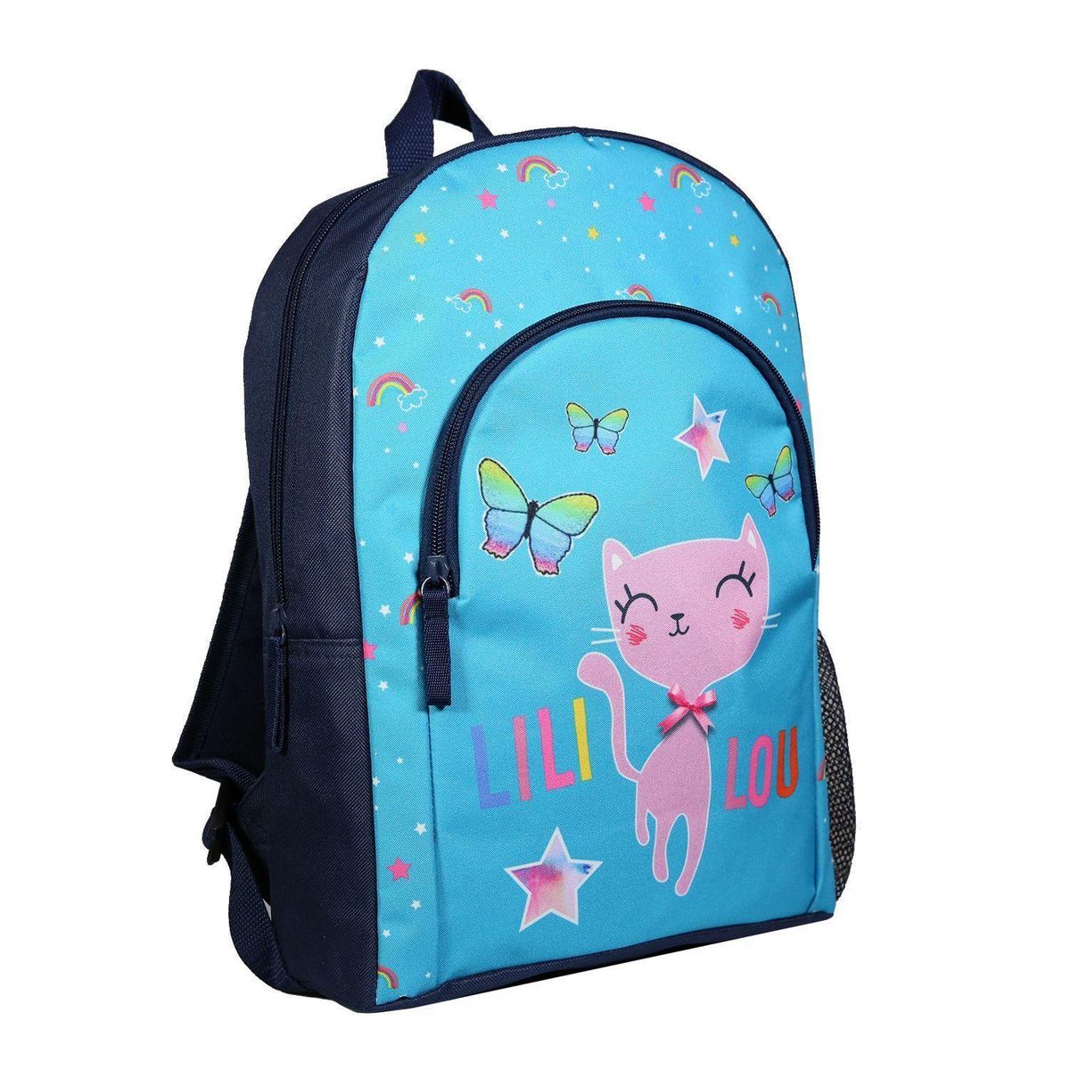 Bagtrotter Sac à dos 37 cm avec poche Lili Lou Chat Bleu Bagtrotter