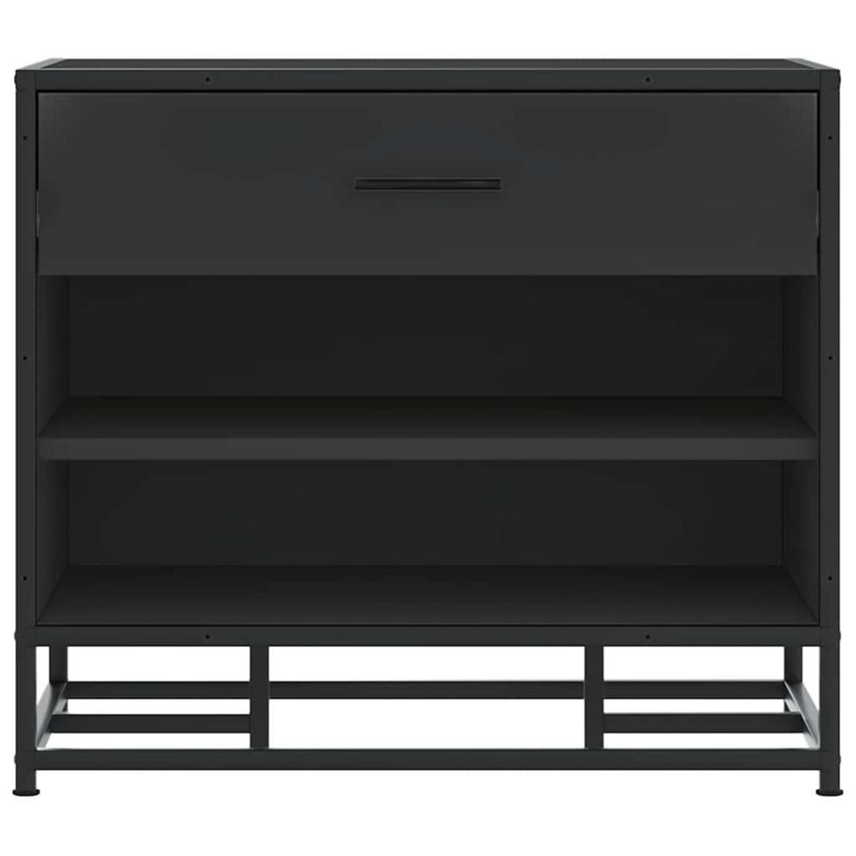 VIDAXL Banc a chaussures noir 60x40x53,5 cm bois d'ingenierie et metal