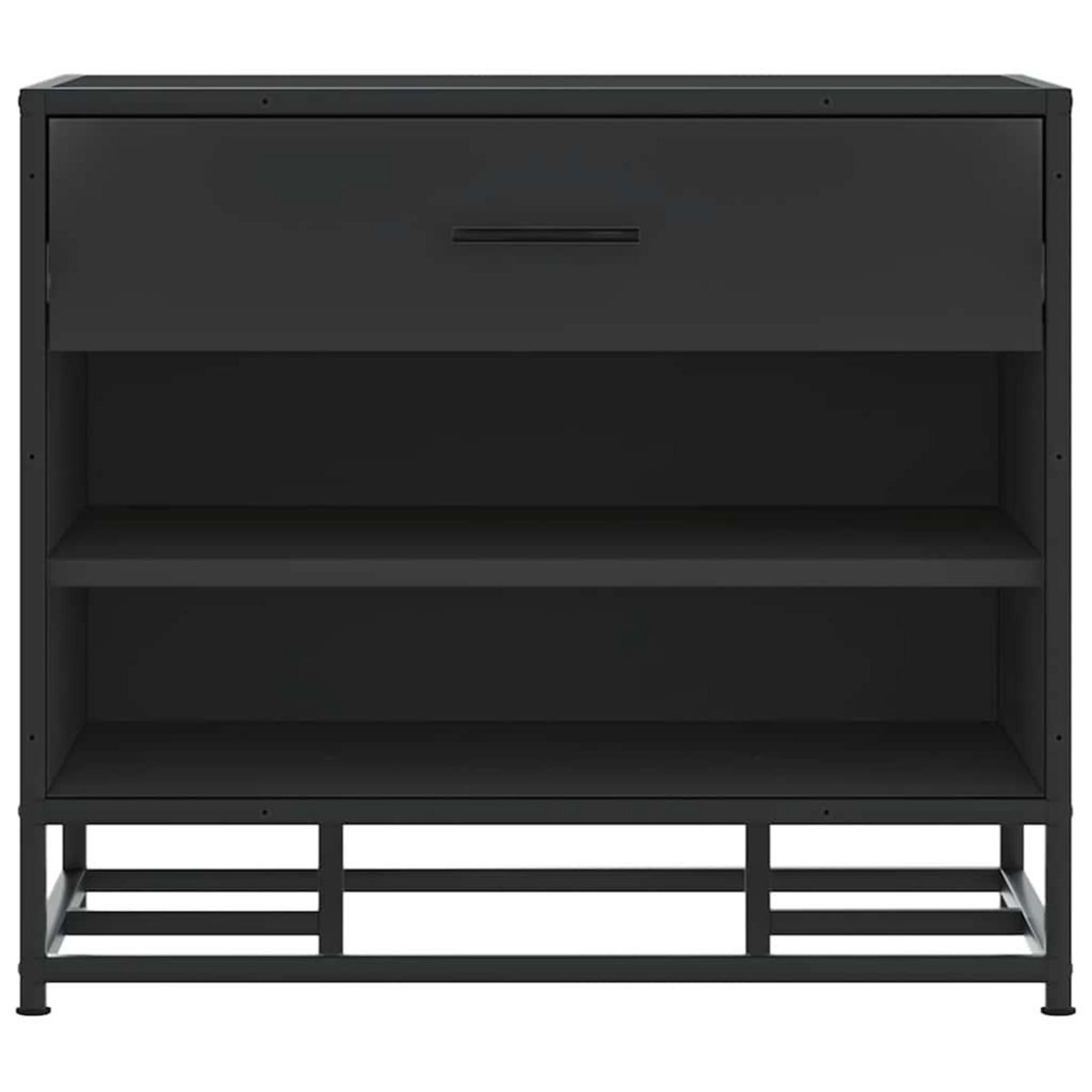 VIDAXL Banc a chaussures noir 60x40x53,5 cm bois d'ingenierie et metal