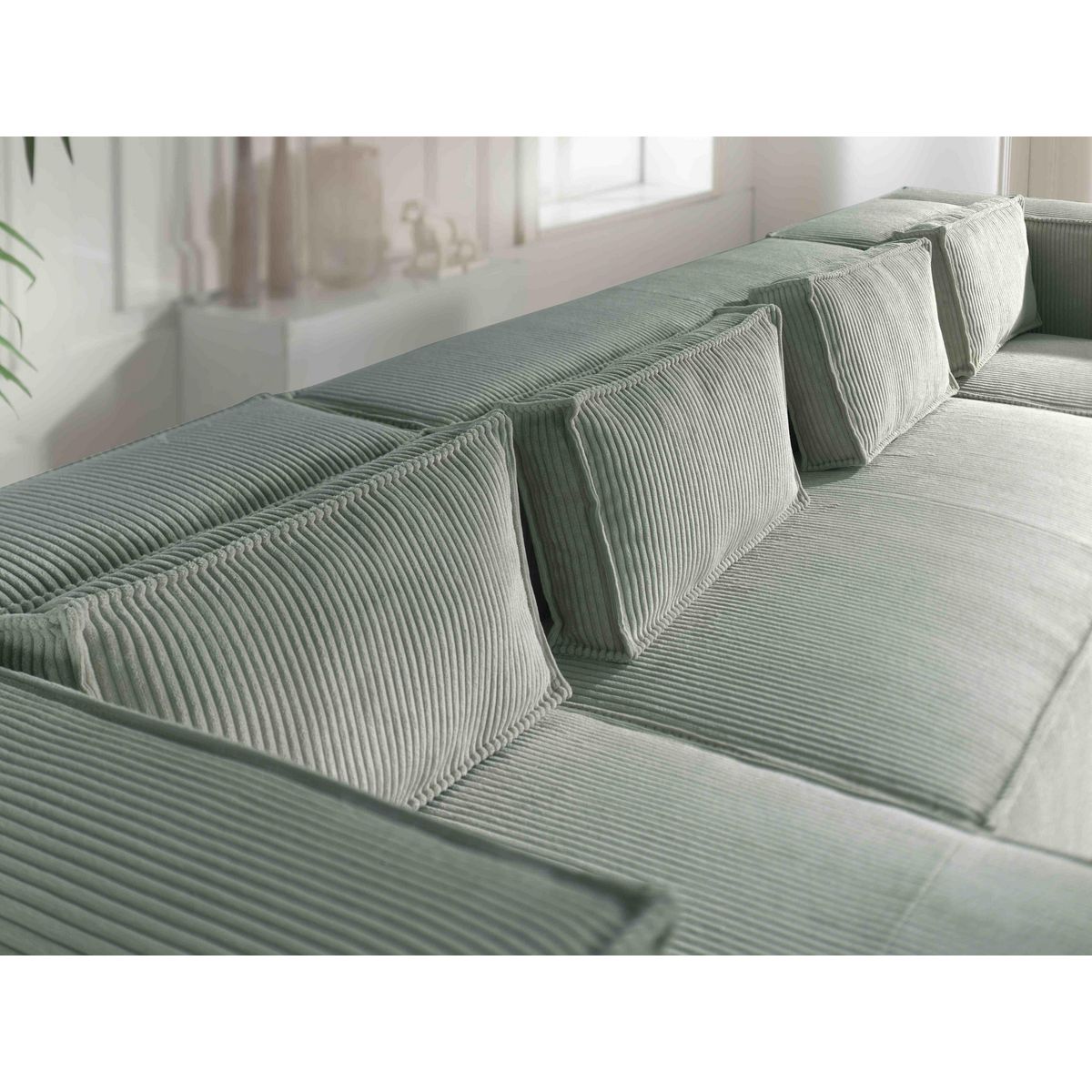 LISA DESIGN Stella - canapé panoramique en u - 7 places - en velours côtelé