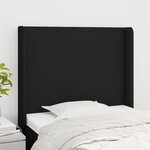 VIDAXL Tete de lit avec oreilles Noir 103x16x118/128 cm Tissu