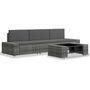 Voir la diapositive 2 : VIDAXL Salon de jardin 4 pcs Resine tressee Gris