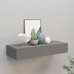 VIDAXL Etagere a tiroir murale Gris 60x23,5x10 cm MDF