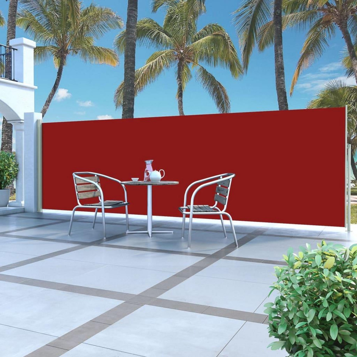 VIDAXL Auvent lateral retractable 160 x 500 cm Rouge