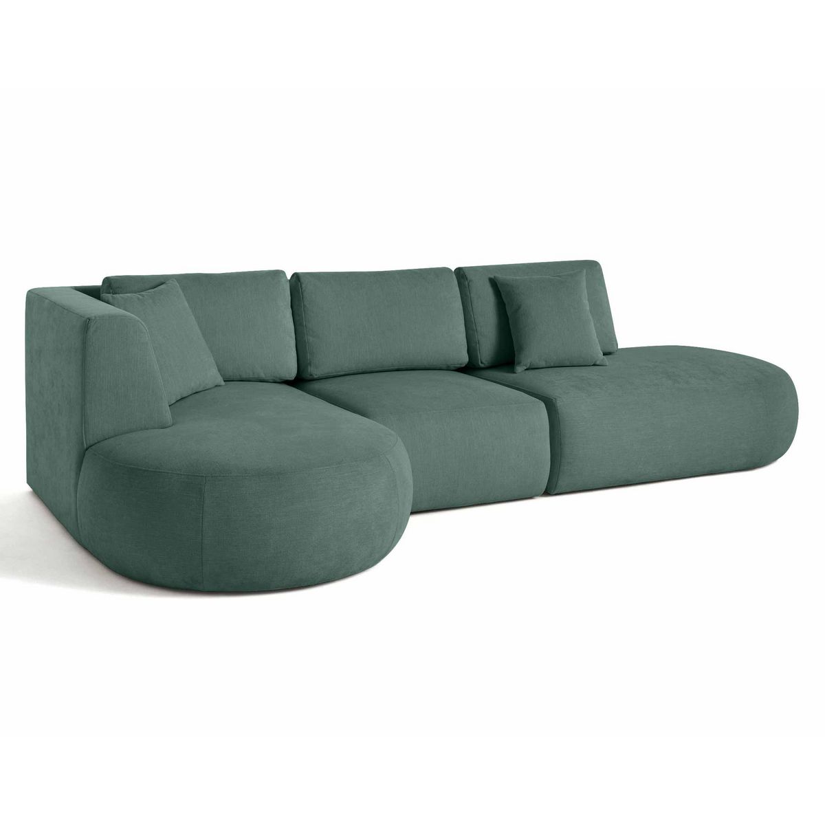 LISA DESIGN Santorini - canapé modulable d'angle gauche - 5 places - en tissu texturé