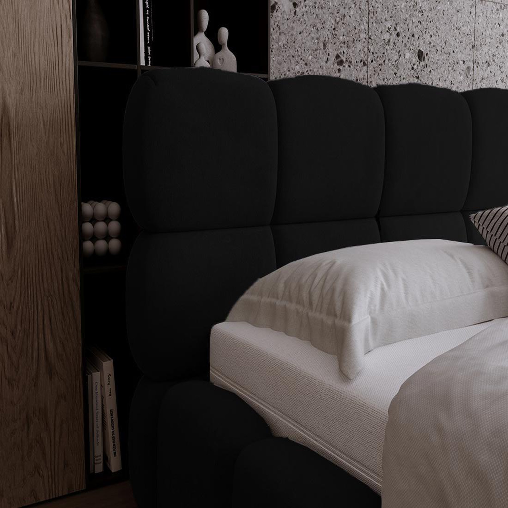 Voir la diapositive 6 : BEST MOBILIER Mariposa - lit coffre - 140x200 cm - sommier inclus - en velours