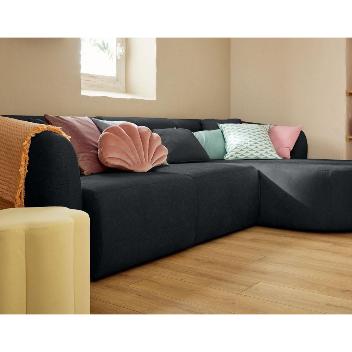 LISA DESIGN Ikare - module d'assise méridienne droit - en tissu