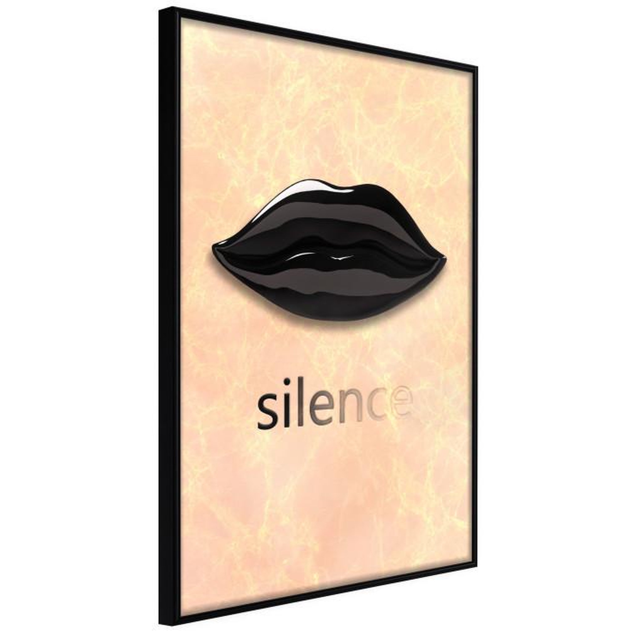 Paris Prix Affiche Murale Encadrée  Silent Lips. Coloris disponibles : Jaune, Noir