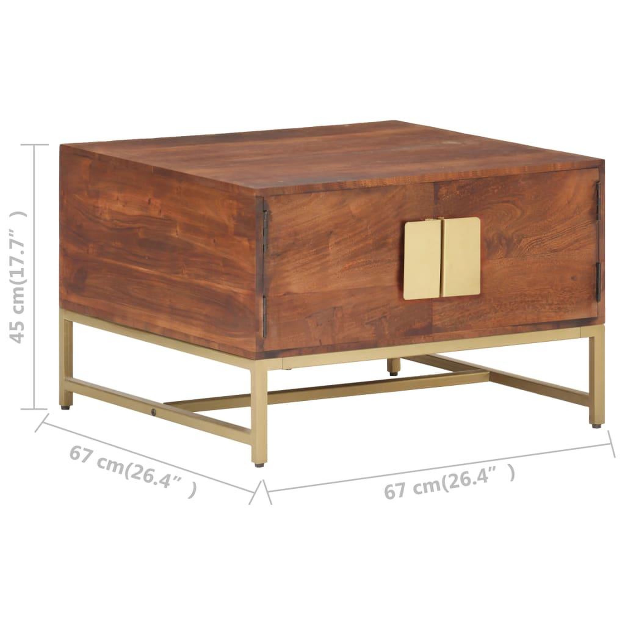 Voir la diapositive 6 : VIDAXL Table basse Marron miel 67x67x45 cm Bois solide d'acacia