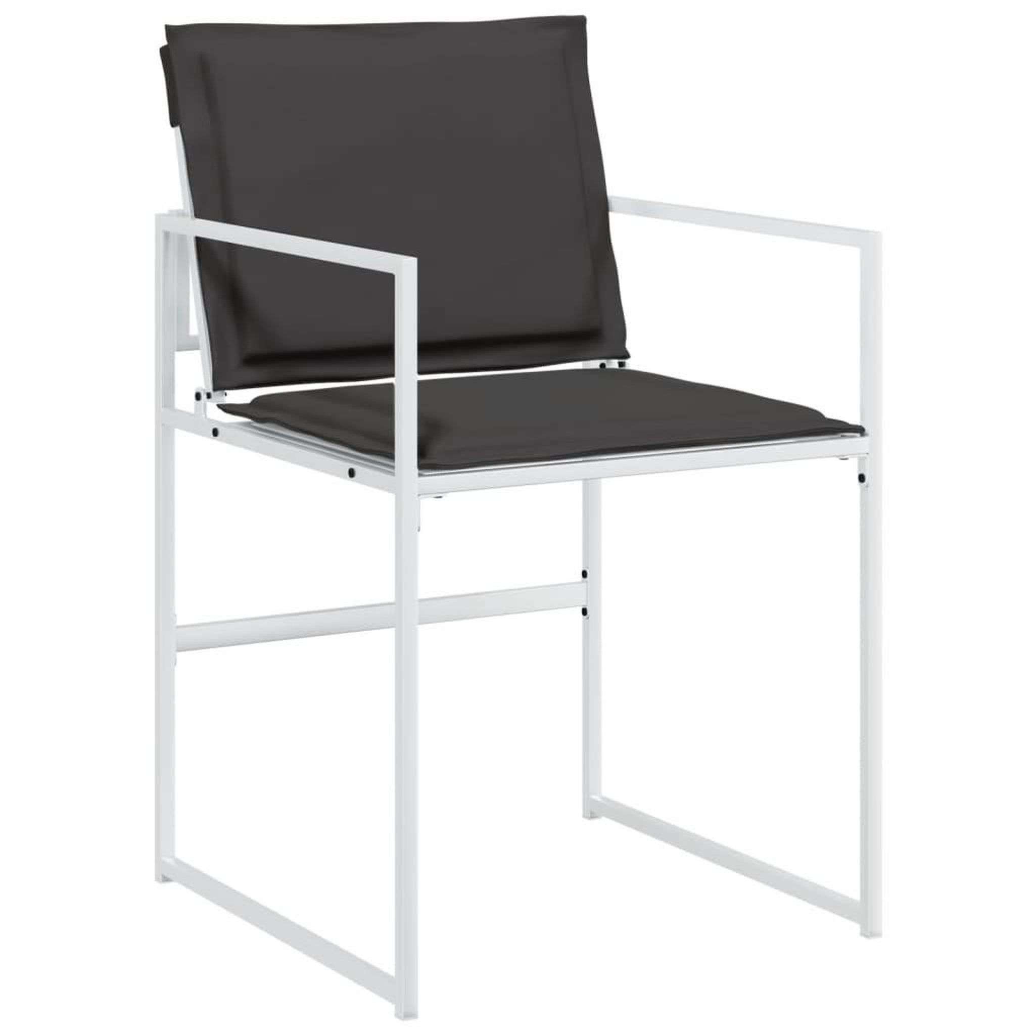 Voir la diapositive 4 : VIDAXL Ensemble a manger de jardin avec coussins 17pcs blanc textilene