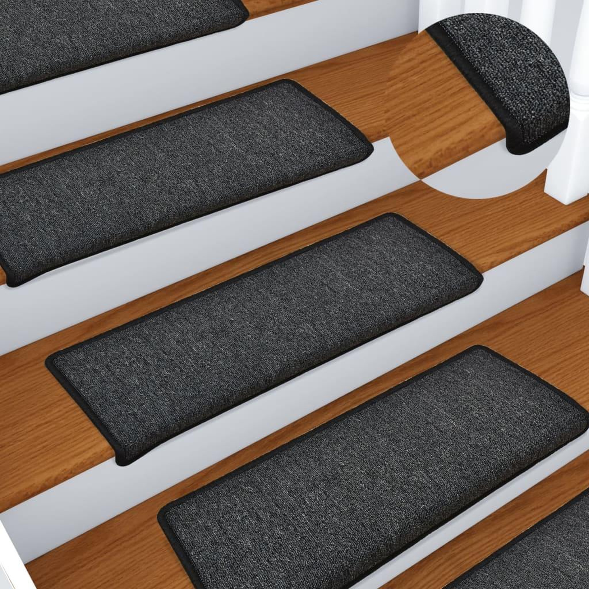 Voir la diapositive 1 : VIDAXL Tapis d'escalier 15 pcs 65x21x4 cm Anthracite