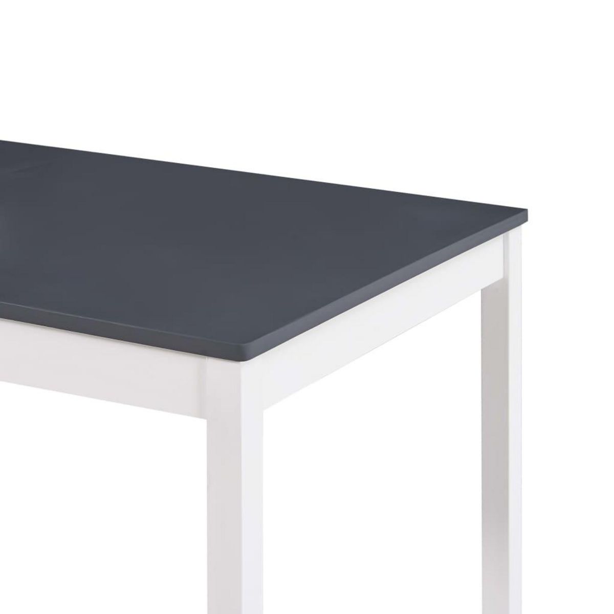 VIDAXL Table a manger Blanc et gris 180x90x73 cm Bois de pin