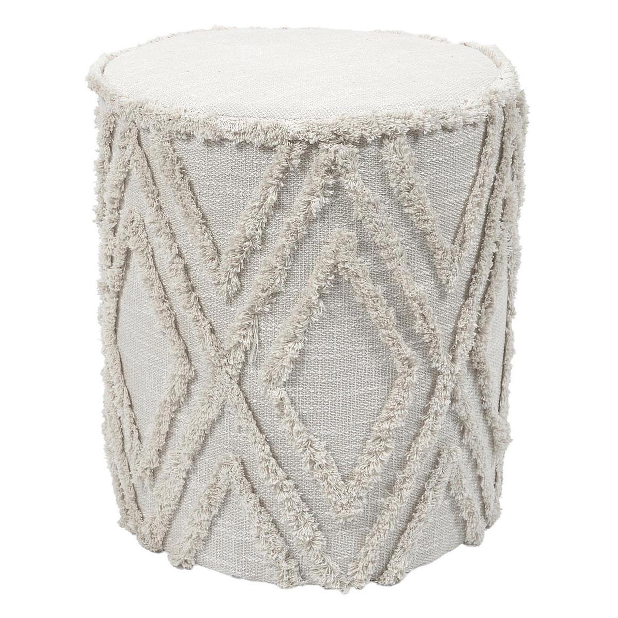 The Home Deco Factory Pouf effet tissé  mirage  41cm beige