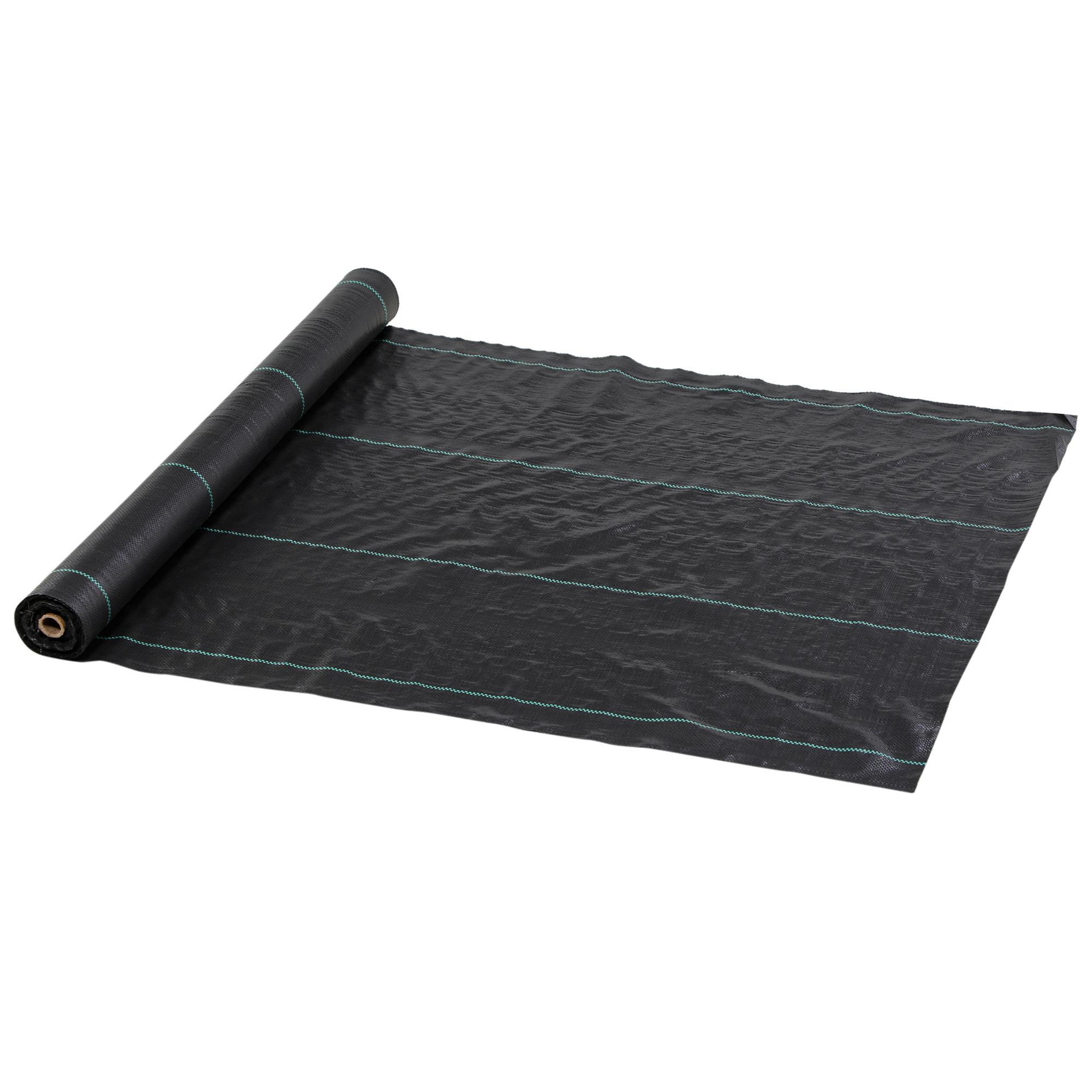 OUTSUNNY Toile de paillage anti mauvaises herbes indéchirable perméable anti UV - 100 x 1 m - PP haute densité 60 g/m²noir vert