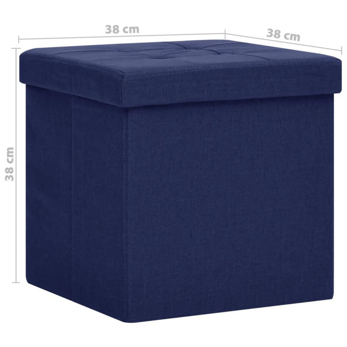 VIDAXL Tabouret de rangement pliable Bleu Faux lin
