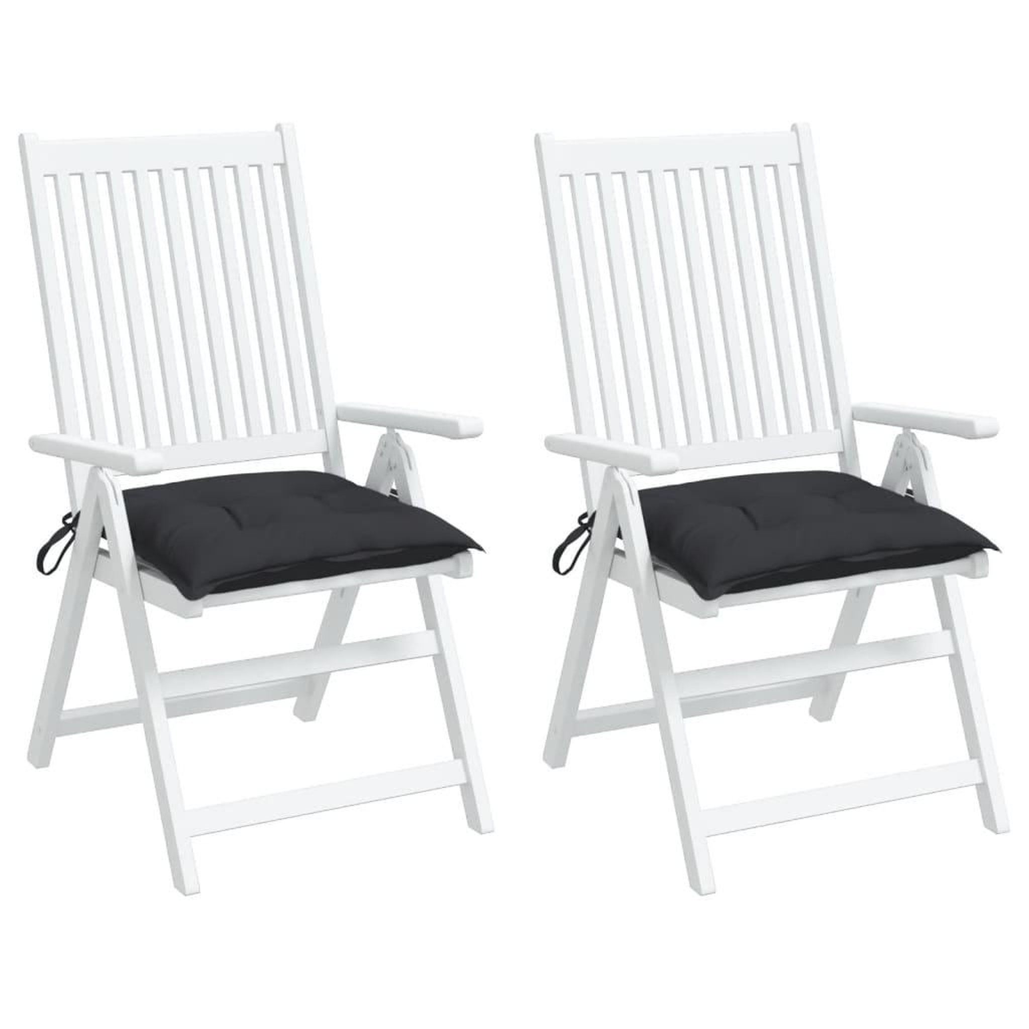 Voir la diapositive 4 : VIDAXL Coussins de chaise lot de 2 noir 40x40x7 cm tissu oxford