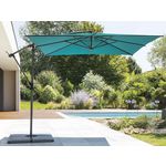 HESPERIDE Parasol déporté carré Manoa Bleu canard - 2,5 x 2,5 m - Hespéride
