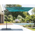 HESPERIDE Parasol déporté carré Manoa Bleu canard - 2,5 x 2,5 m - Hespéride