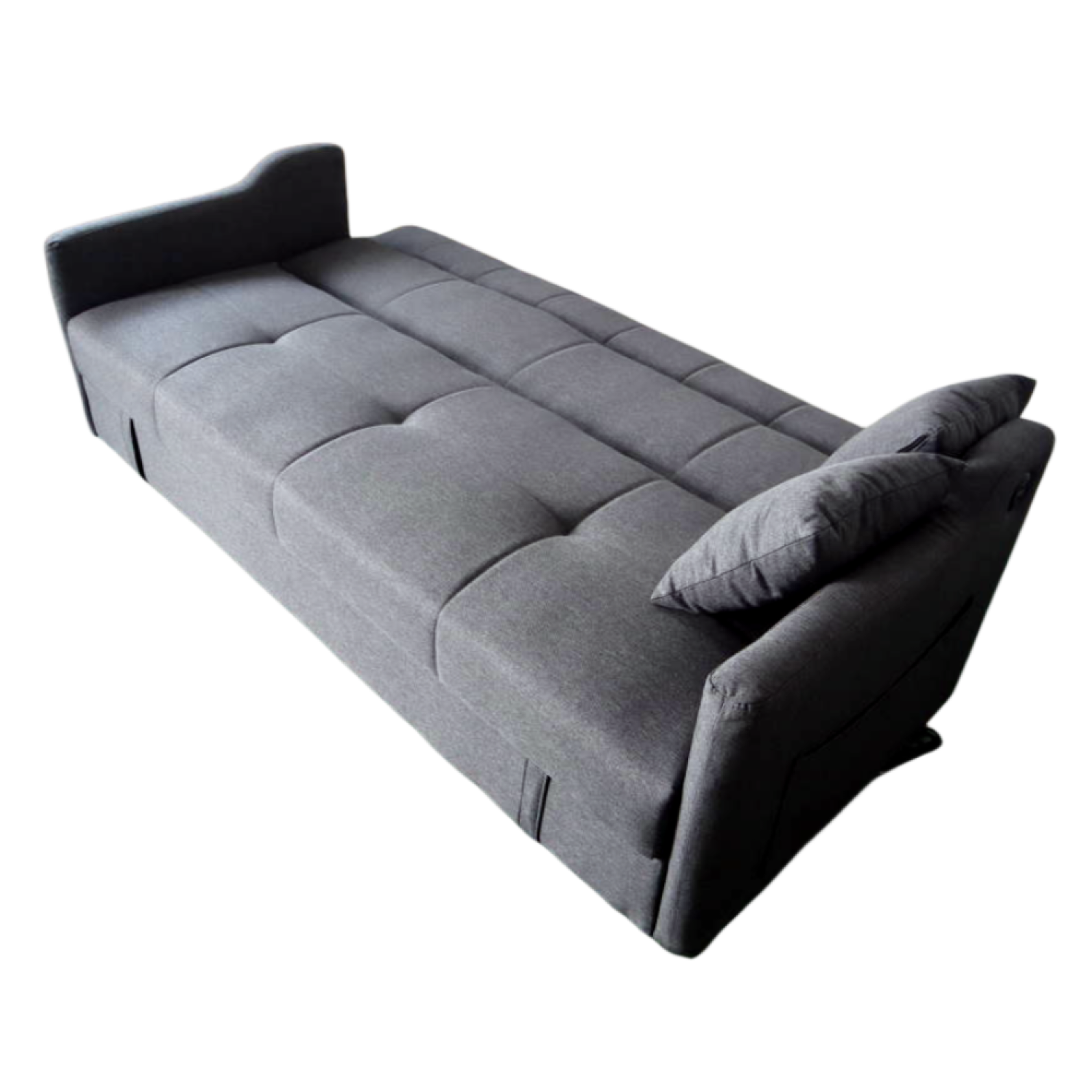 Voir la diapositive 6 : CONCEPT USINE Canapé convertible avec coffre en tissu gris foncé 3 places adare