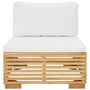 Voir la diapositive 3 : VIDAXL Canape central de jardin et coussins creme Bois de teck massif