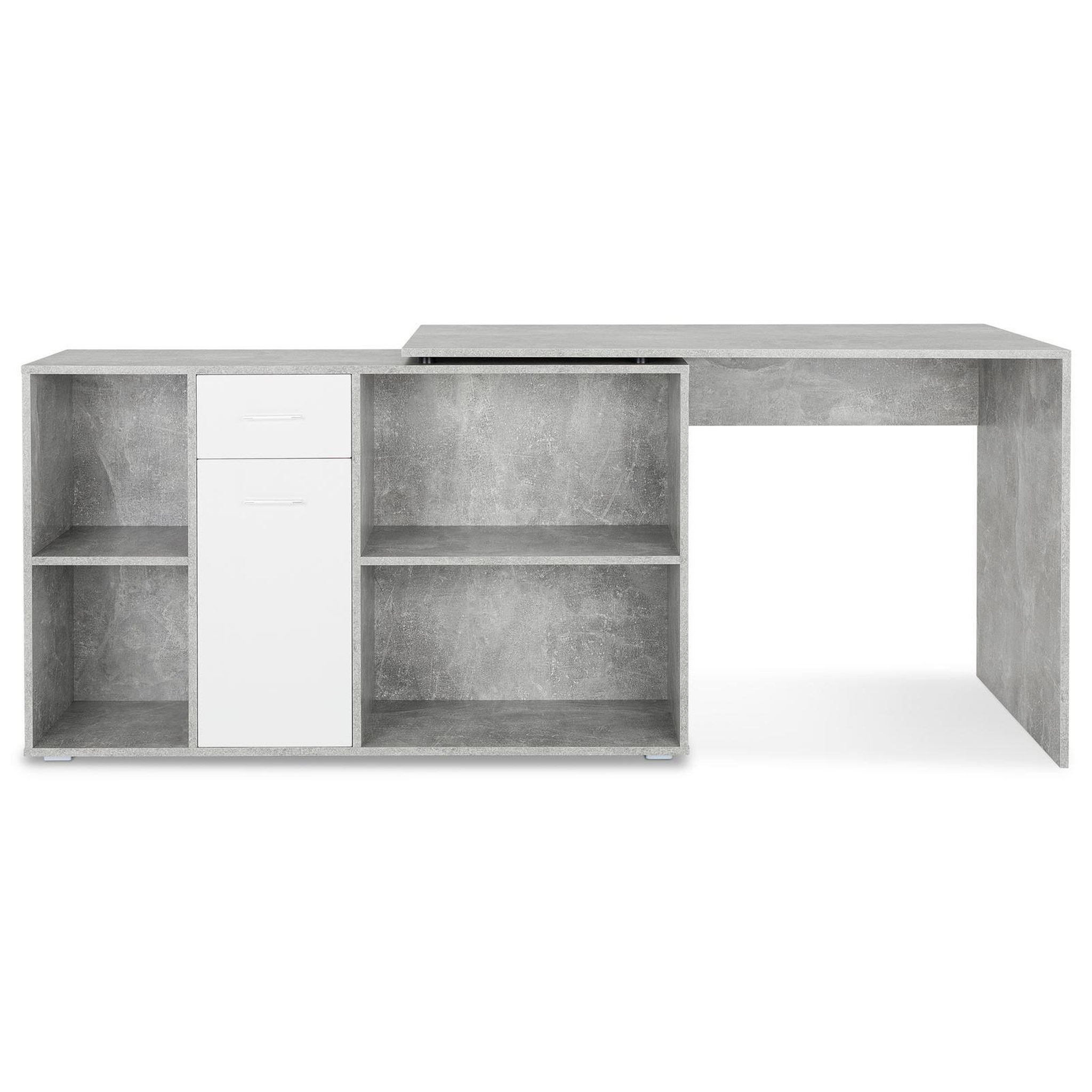 Voir la diapositive 6 : IDIMEX Bureau d'angle carmen avec meuble de rangement