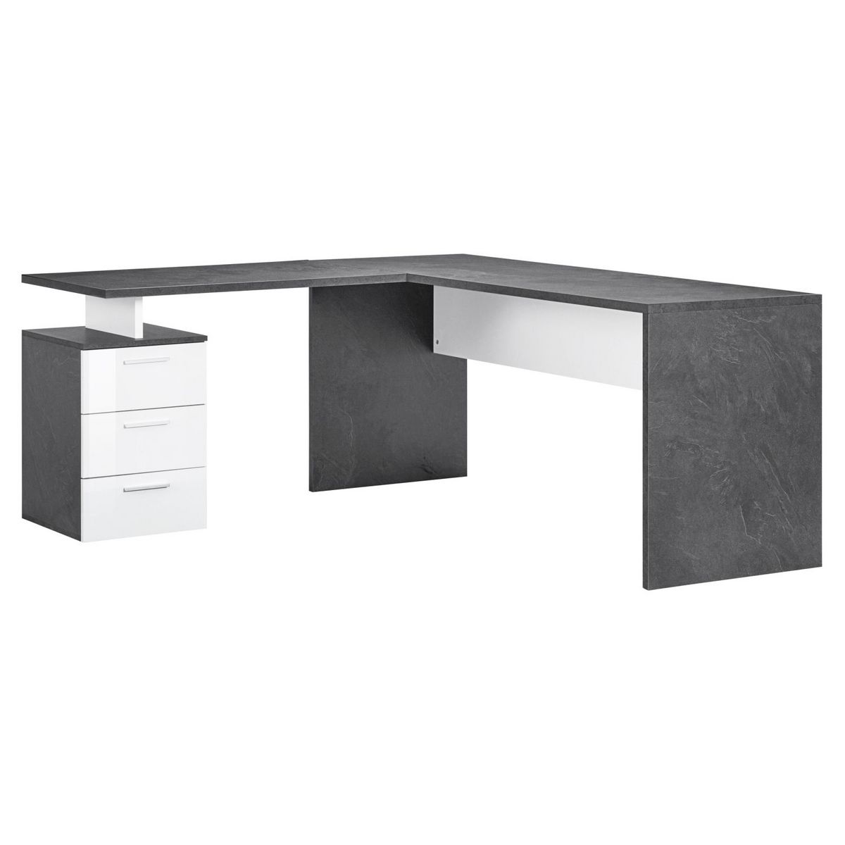 Bureau d'angle droit 3 tiroirs 180 cm VASTO