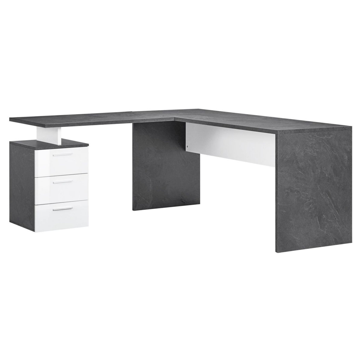 Bureau d'angle droit 3 tiroirs 180 cm VASTO