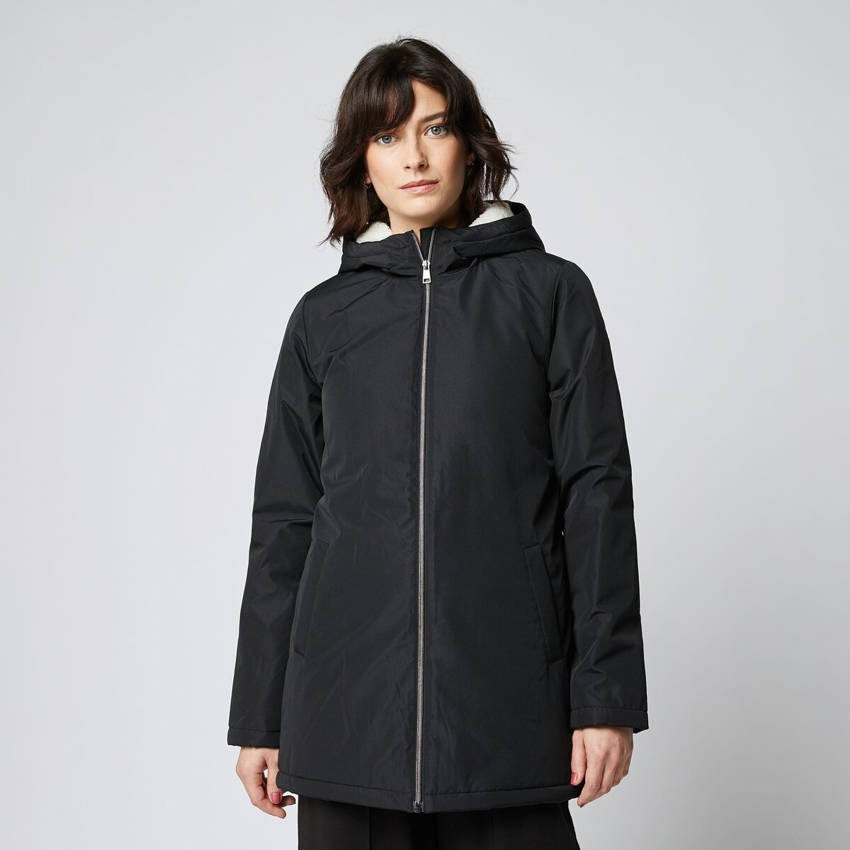 Parka a capuche 2024 femme pas cher