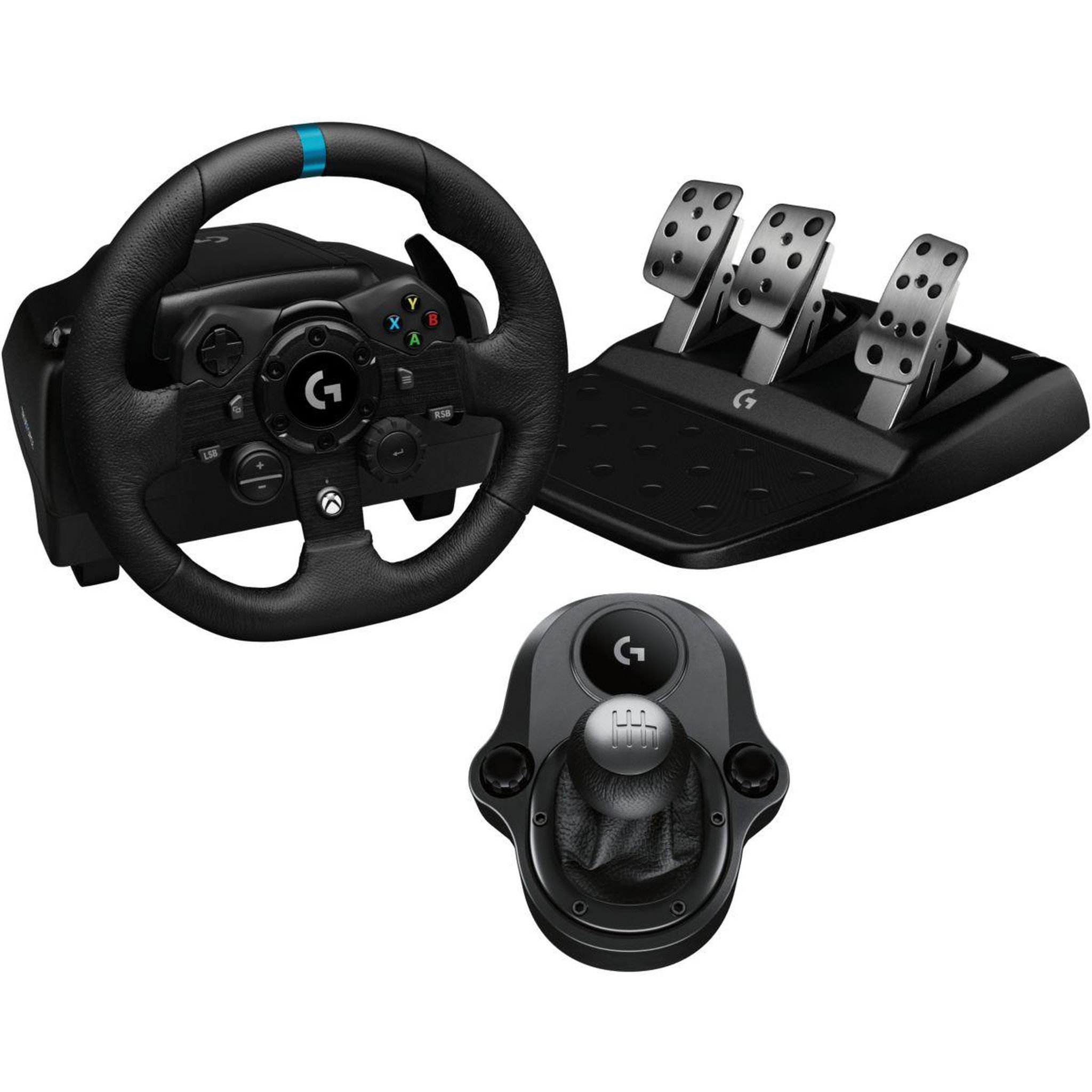 Voir la diapositive 1 : Logitech Volant + levier de vitesses + pédalier g923 se - xbox