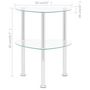 Voir la diapositive 6 : VIDAXL Table d'appoint 2 niveaux Transparent 38x38x50 cm Verre trempe