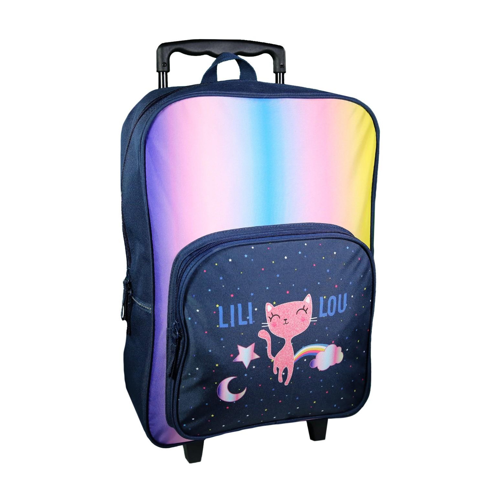 Voir la diapositive 2 : Bagtrotter BAGTROTTER Sac à dos à roulettes Lili Lou Bleu