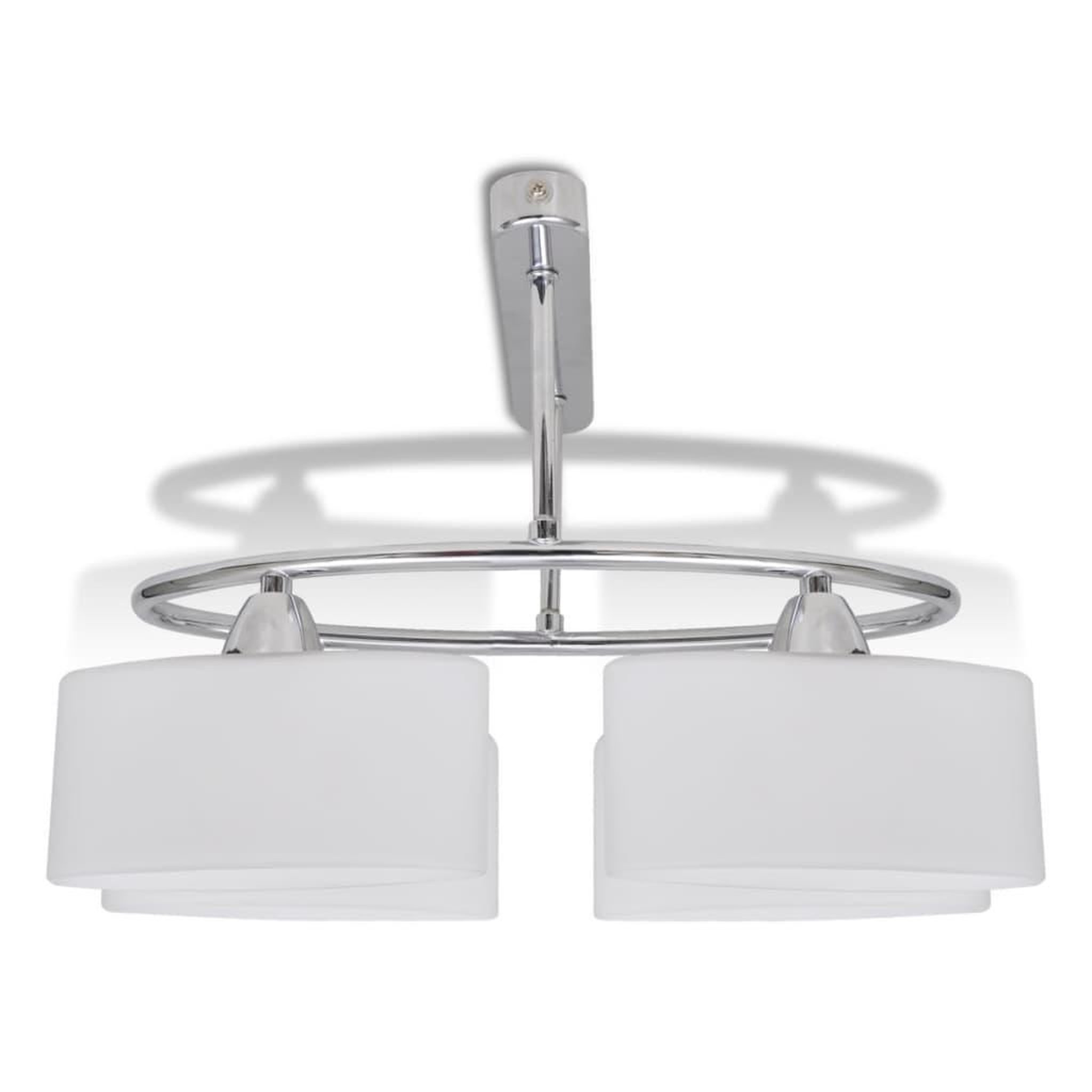 Voir la diapositive 3 : VIDAXL Plafonnier avec abat-jour en verre pour 4 ampoules E14