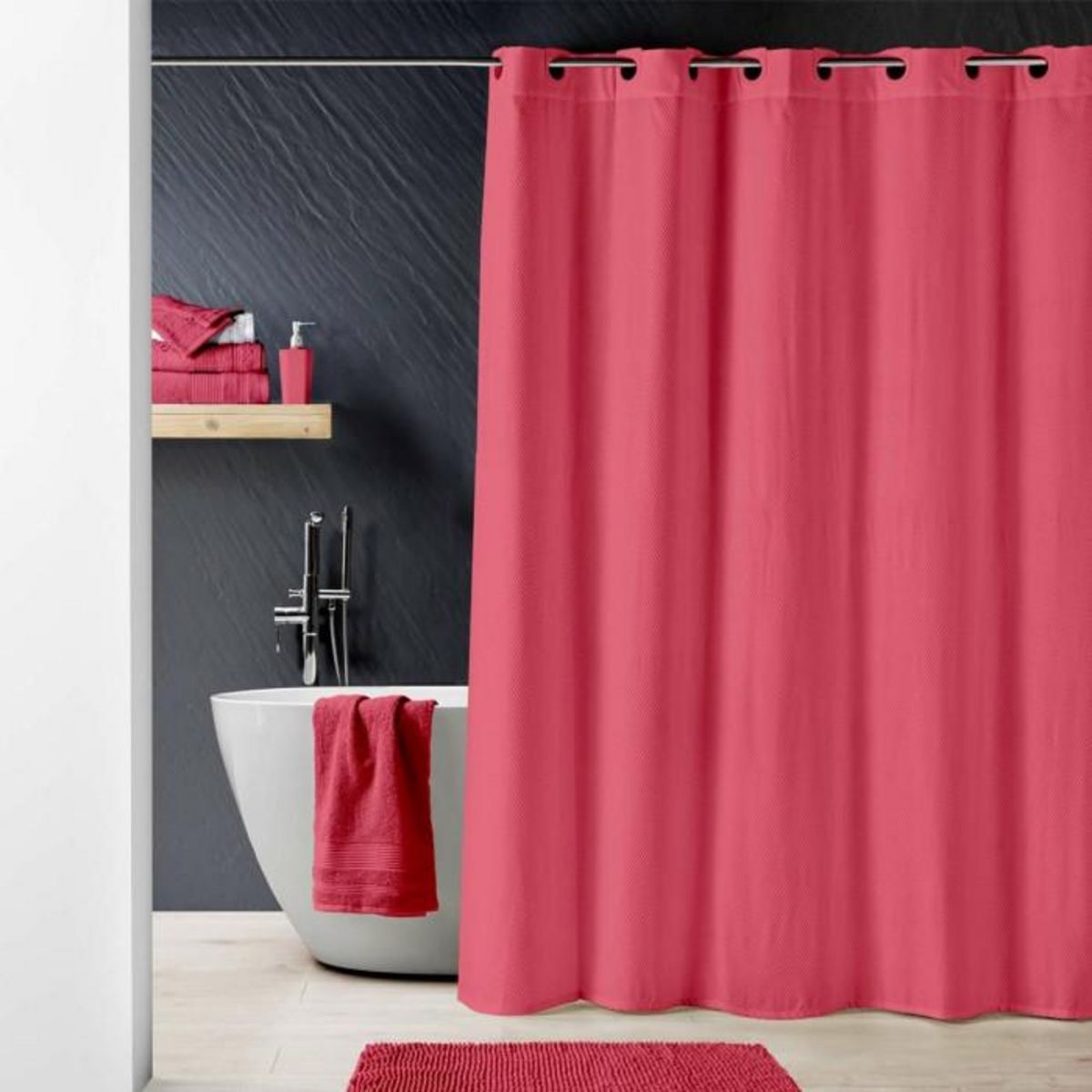 Paris Prix Rideau de Douche  Dotty  180x200cm Framboise