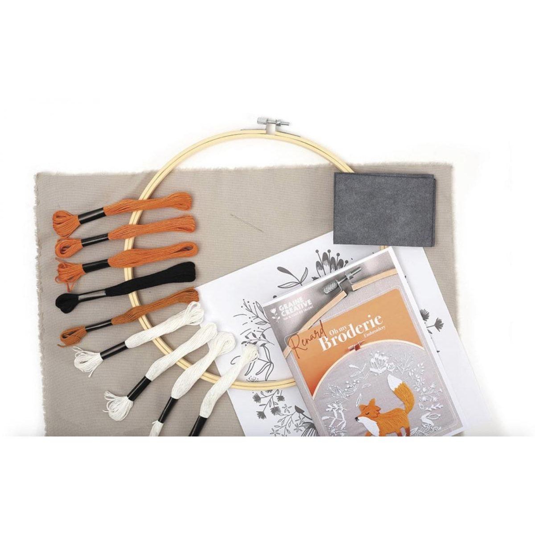 Voir la diapositive 3 : GRAINE CRÉATIVE Kit broderie - renard 28 x 29 x 2 cm