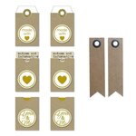 Youdoit Etiquettes autocollantes Made with love Kraft + 20 étiquettes kraft Fanion