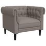 Voir la diapositive 2 : VIDAXL Fauteuil Chesterfield taupe tissu