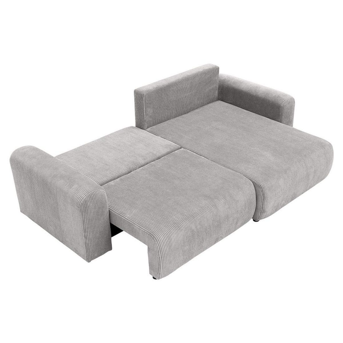 BEST MOBILIER Naomi - canapé d'angle réversible 4 places convertible avec coffre en velours côtelé