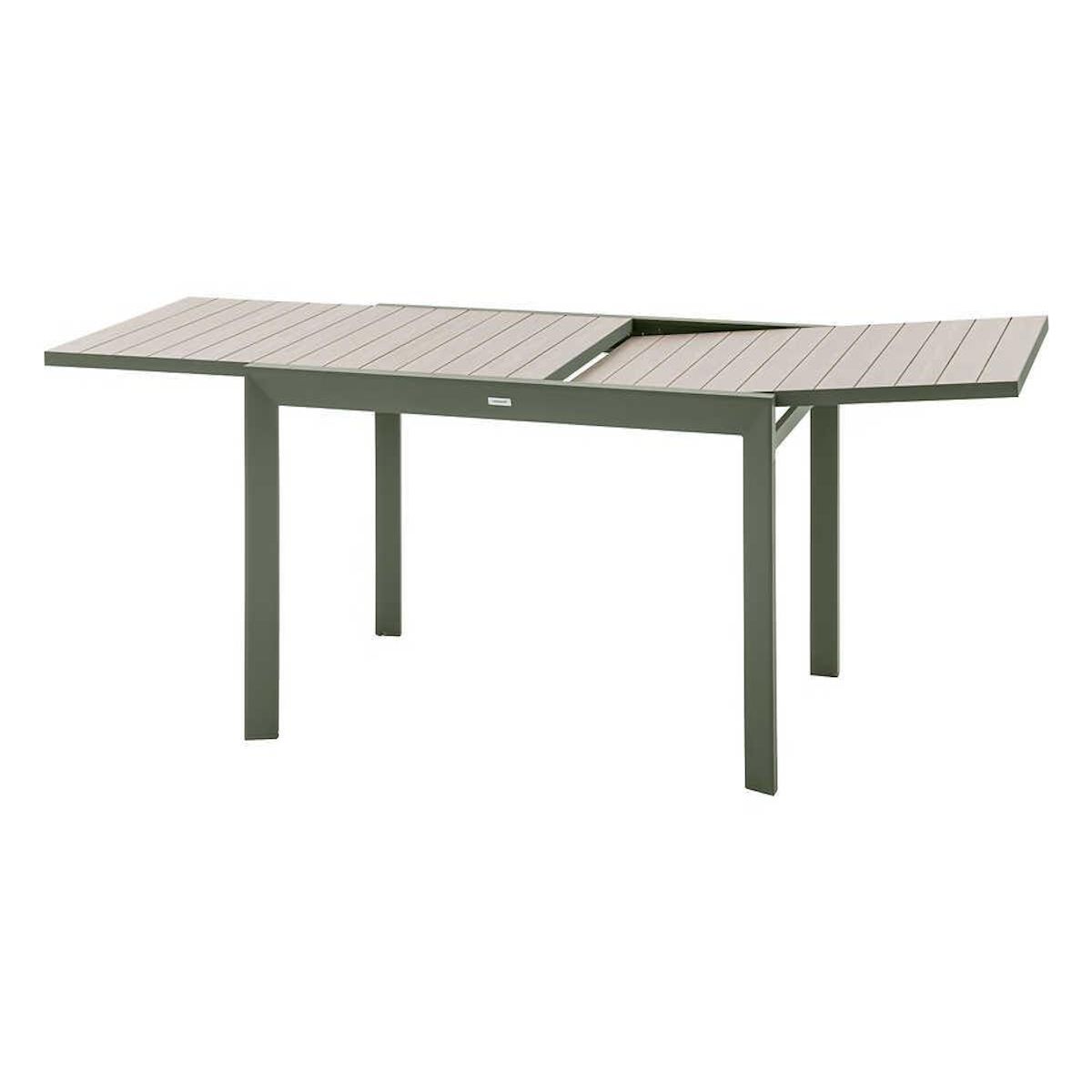 HESPERIDE Table de jardin rectangulaire extensible coulissante Evasion  8/10 places lin et laurier - Hespéride