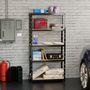 Voir la diapositive 2 : EUROSPEN Etagère de Rangement modulable et polyvalente pour atelier, garage, cave...Charges Lourdes180x90x40cm - Noir