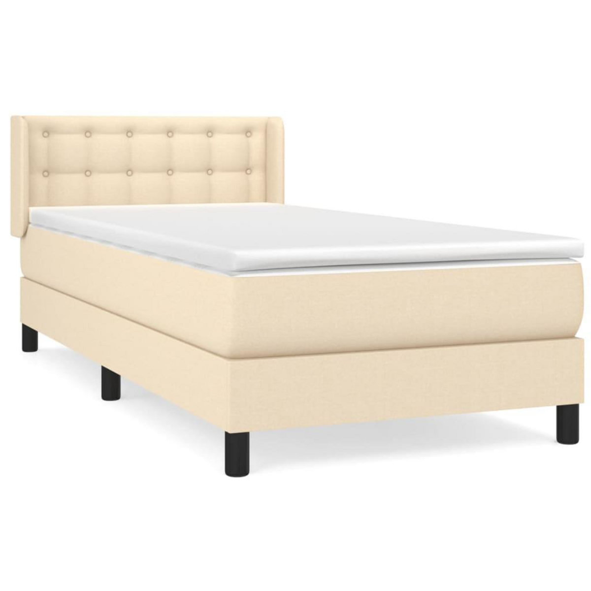 VIDAXL Sommier a lattes de lit avec matelas Creme 80x200 cm Tissu