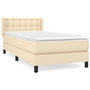 Voir la diapositive 1 : VIDAXL Sommier a lattes de lit avec matelas Creme 80x200 cm Tissu